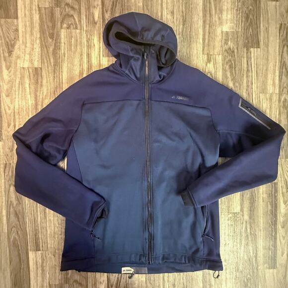 Adidas Terrex Men’s Full-Zip Outdoor Hoodie Jacket — Technical Performance Layer - Picture 1 of 5